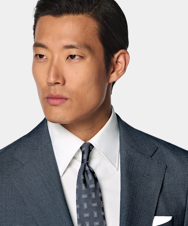 Navy Houndstooth Perennial Tailored Fit Havana Suit