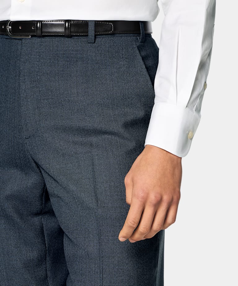 Navy Houndstooth Perennial Tailored Fit Havana Suit