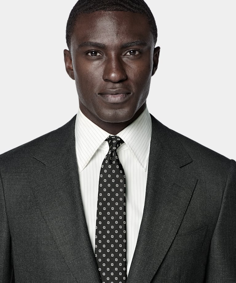 Abito Milano grigio scuro a quadri tailored fit