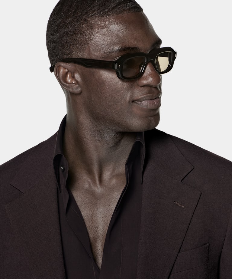 Dark Red Relaxed Fit Roma Suit