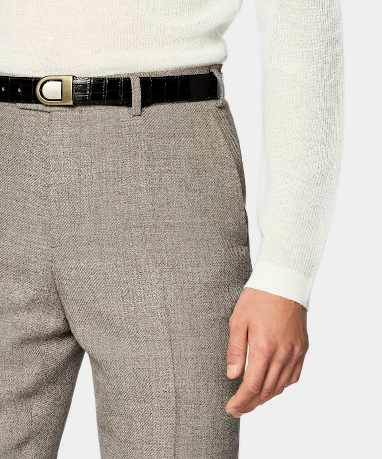 Light Taupe Tailored Fit Havana Suit