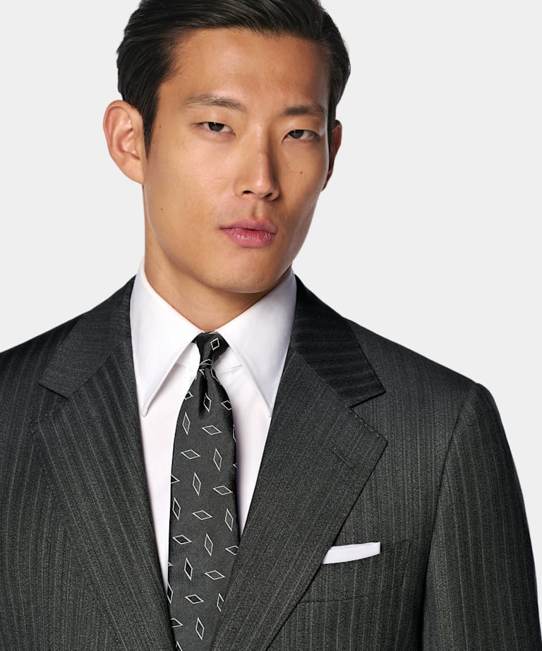 Abito Havana grigio scuro a righe tailored fit