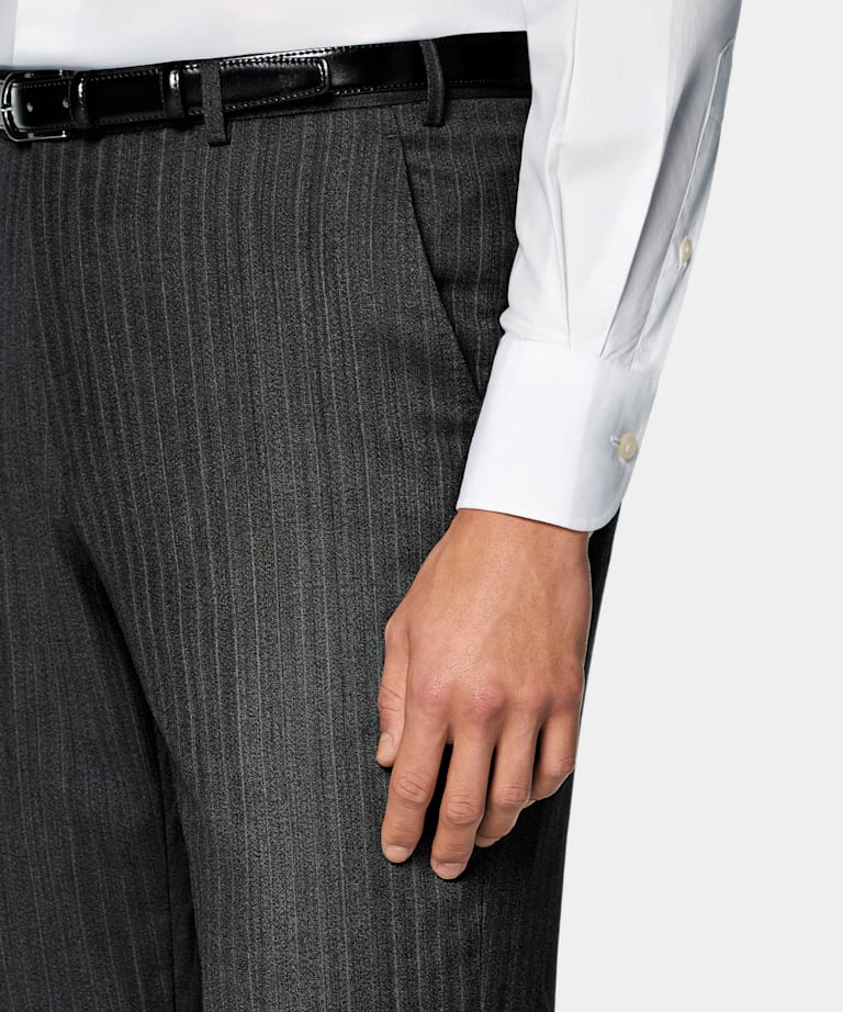 Abito Havana grigio scuro a righe tailored fit