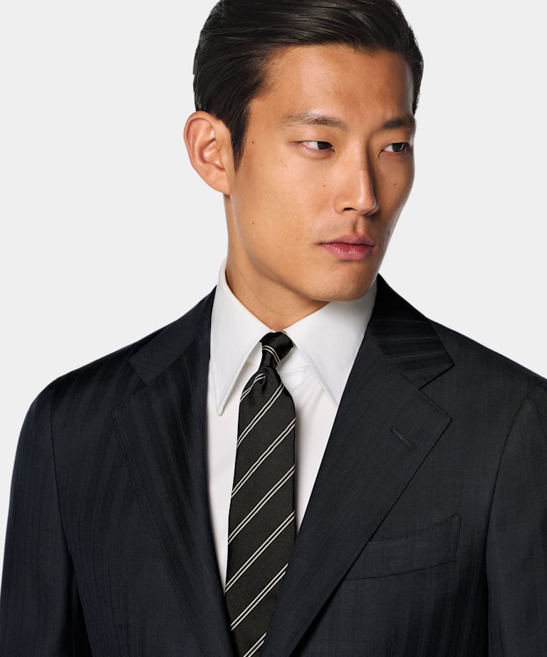Abito Havana navy a righe tailored fit