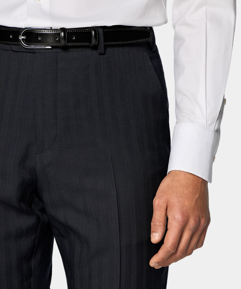 Abito Havana navy a righe tailored fit