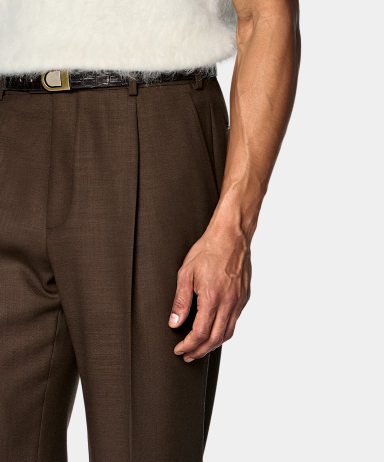 Mid Brown Tailored Fit Milano Suit