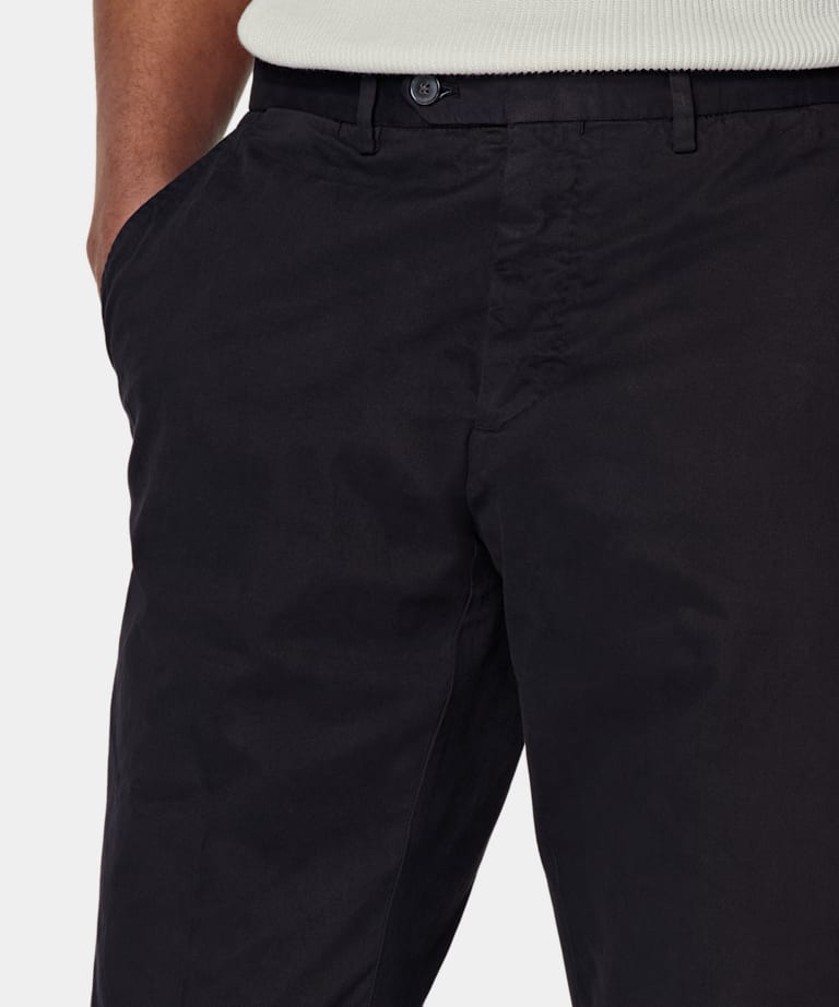 Navy Slim Leg Straight Chinos