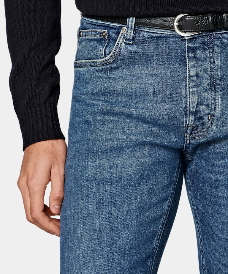 Jeans blu slim leg tapered