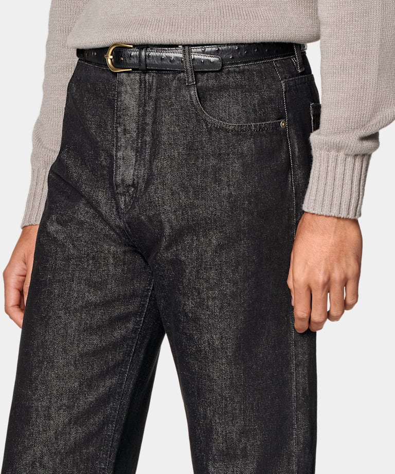 Vaqueros gris oscuro Straight Leg