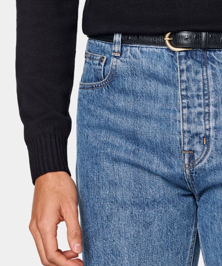 Vaqueros azul intermedio Straight Leg