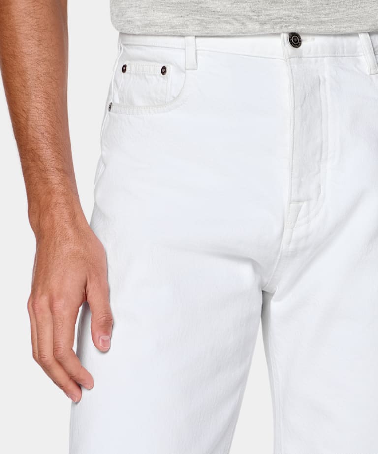 White Straight Leg Jeans