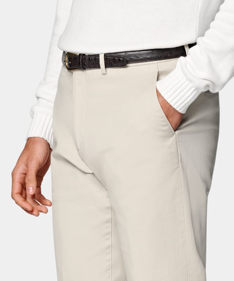 Sand Slim Leg Straight Chinos
