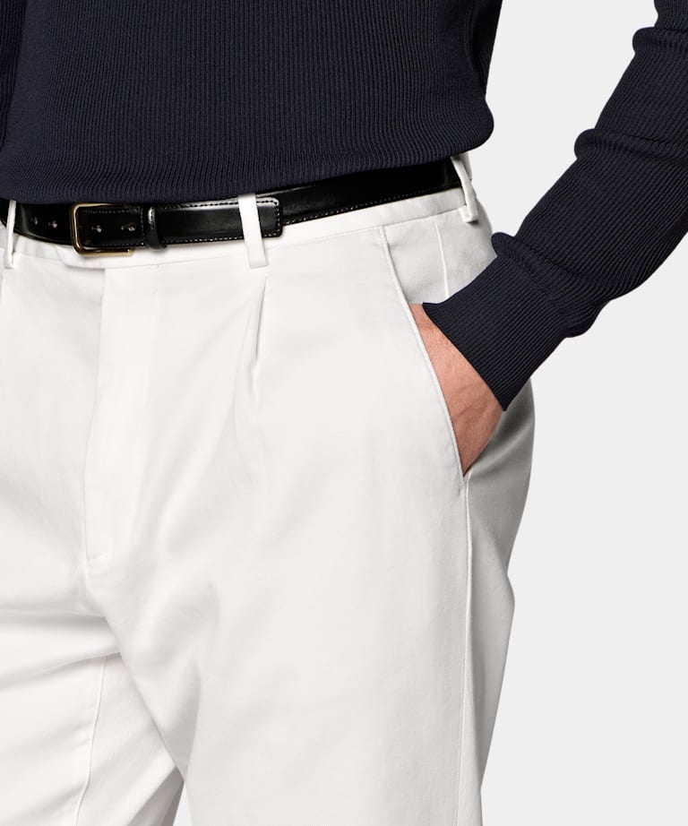 Off-White Wide Leg Tapered Chinos