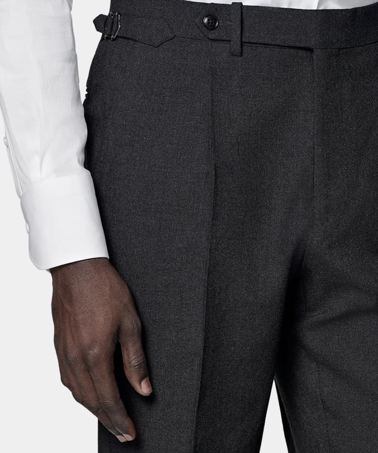  Dark Grey Pleated Vigo Pants