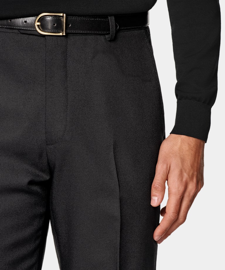 Black Straight Leg Suit Trousers