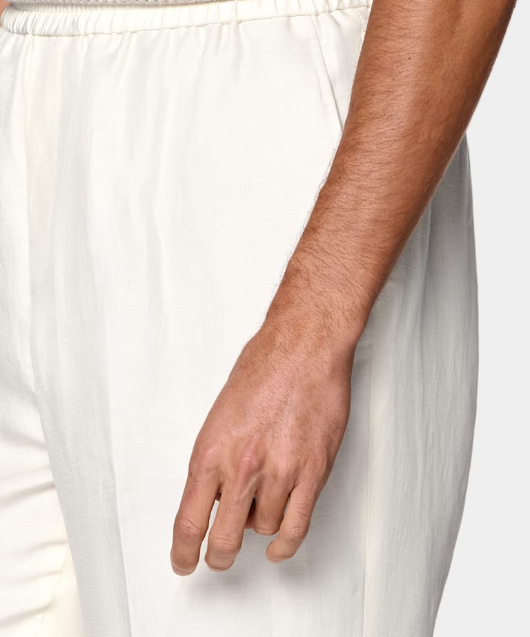 Off-White Wide Leg Straight Trousers