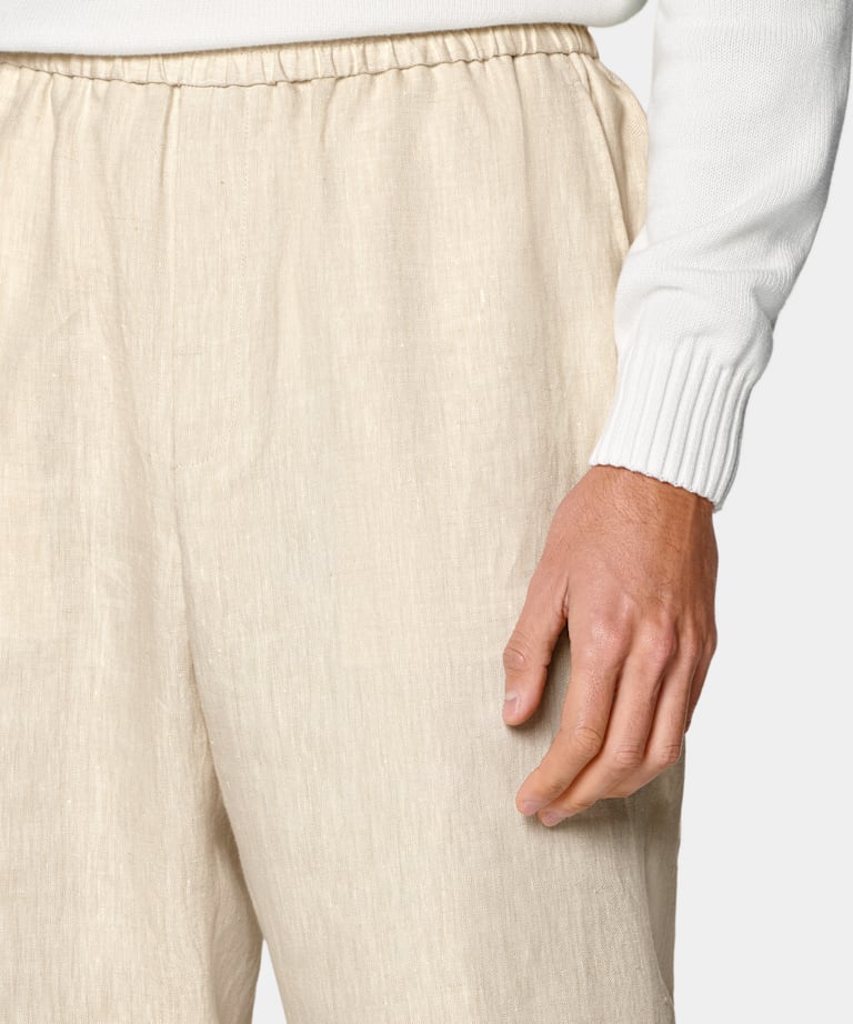Light Brown Wide Leg Straight Trousers