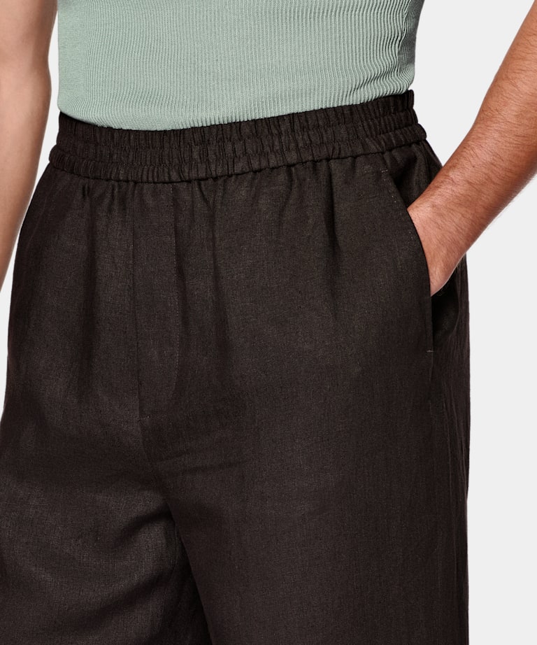 Pantalon Wide Leg Straight marron fonc&eacute;