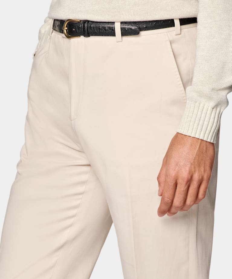 Sand Straight Leg Trousers