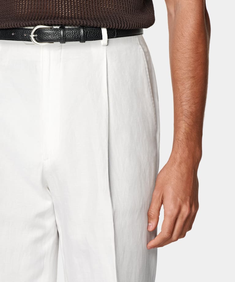 Off-White Wide Leg Straight Trousers