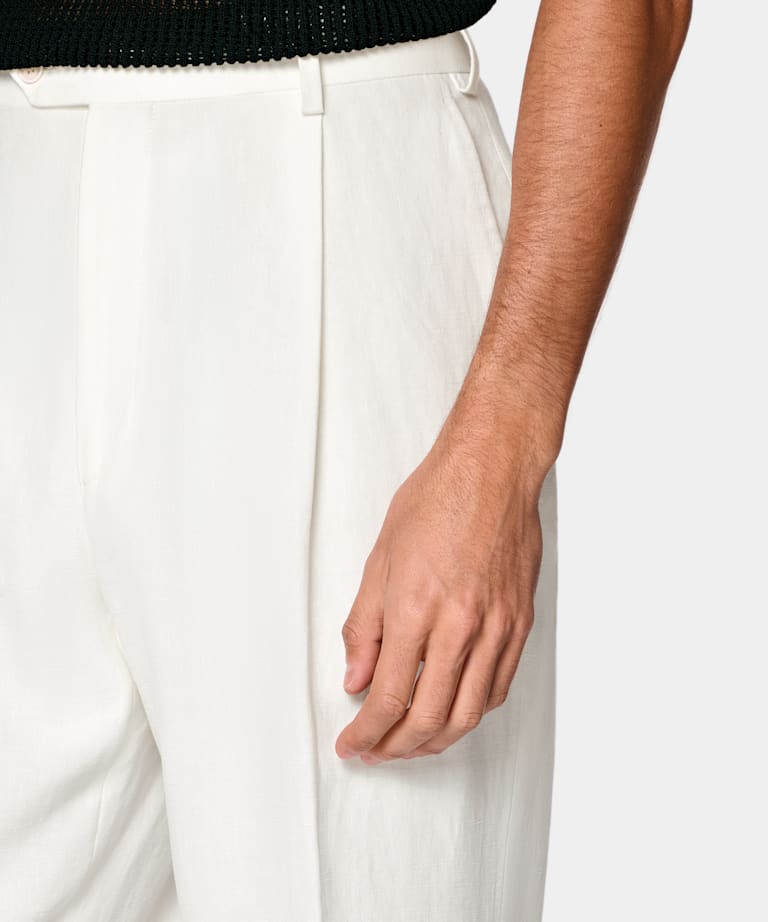 Off-White Wide Leg Straight Suit Trousers