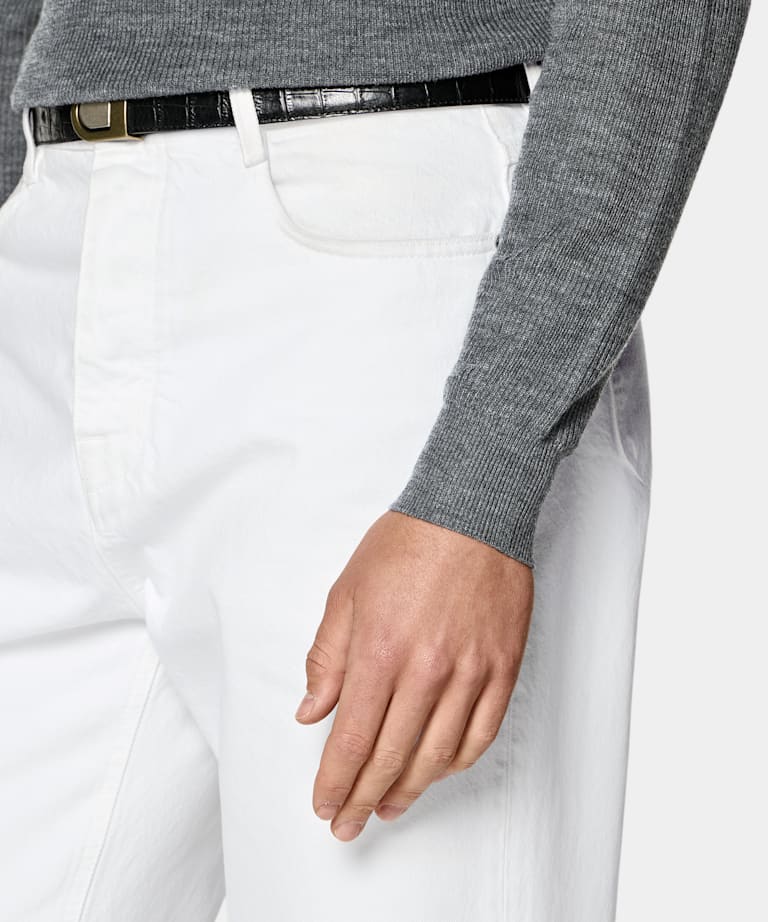 White Straight Leg Jeans