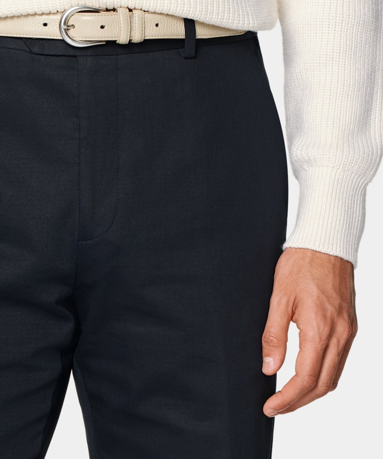 Navy Straight Leg Chinos