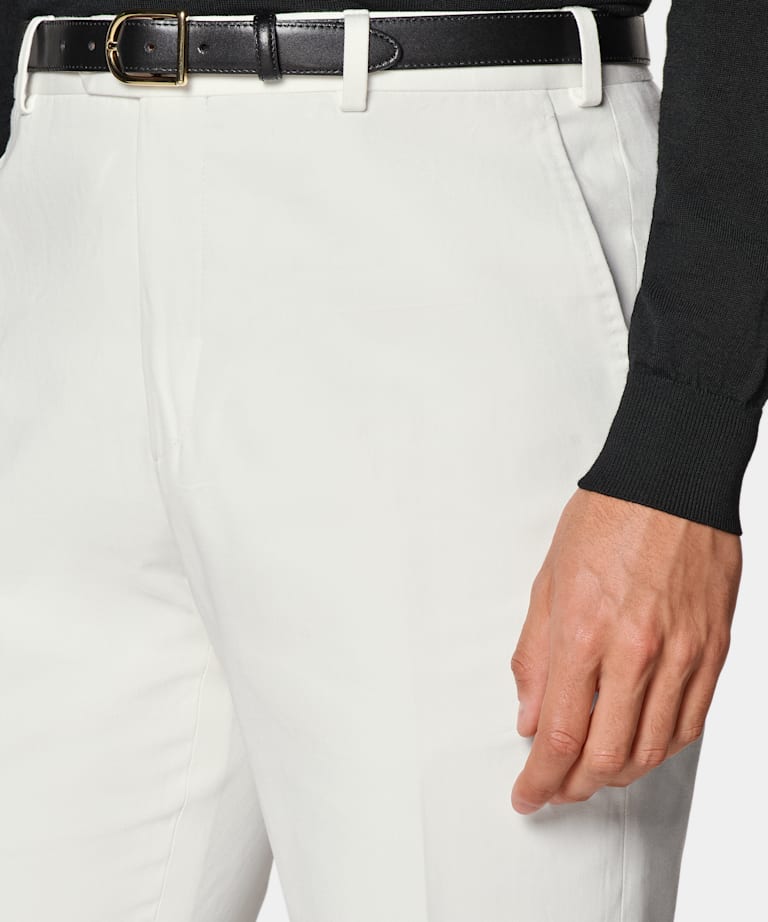  Off-White Straight Leg Pants