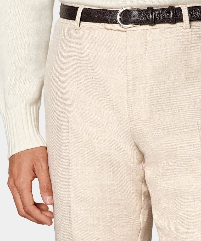 Sand Straight Leg Trousers