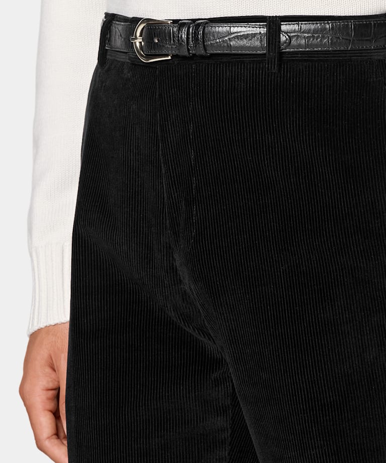 Black Straight Leg Trousers