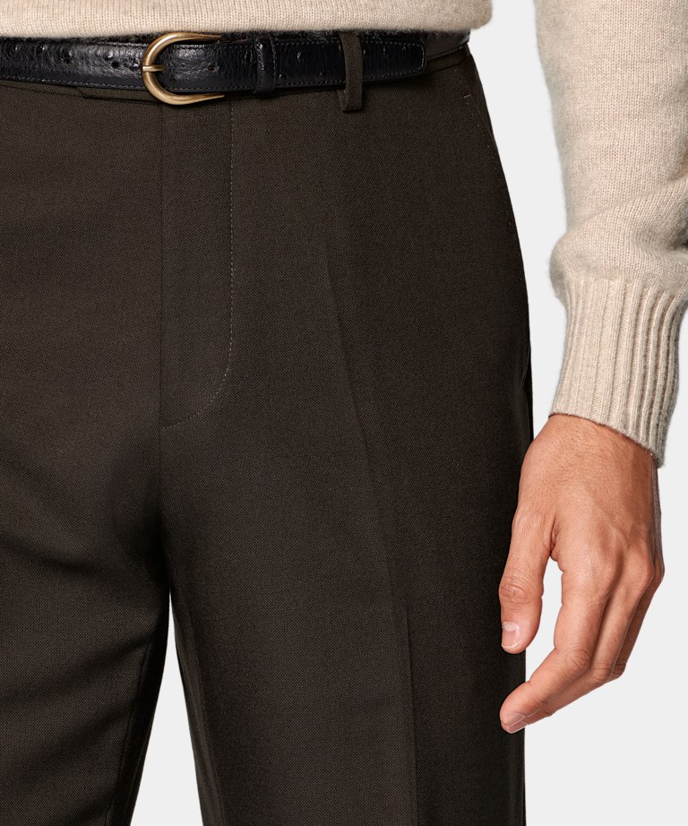 Dark Brown Straight Leg Pants