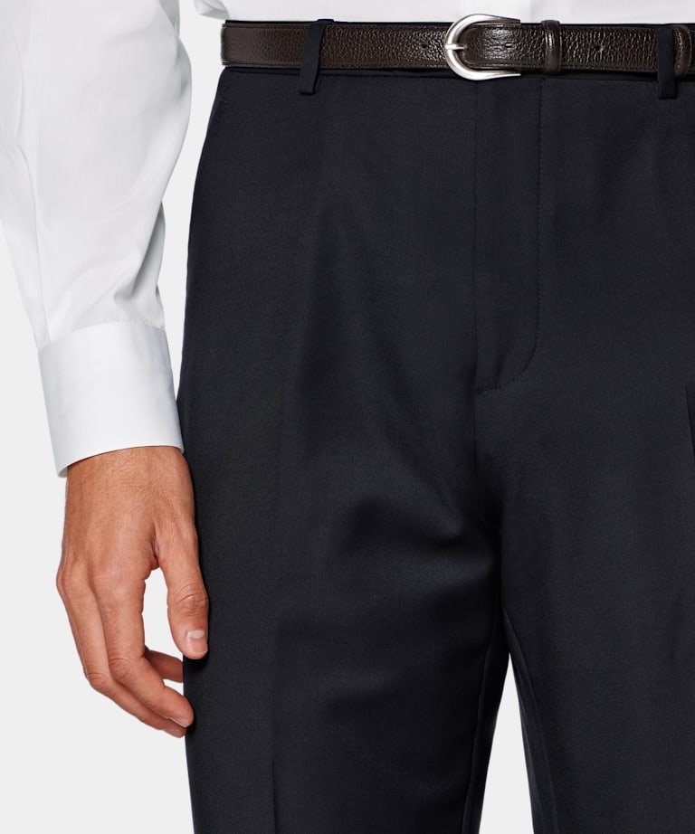 Navy Straight Leg Suit Trousers