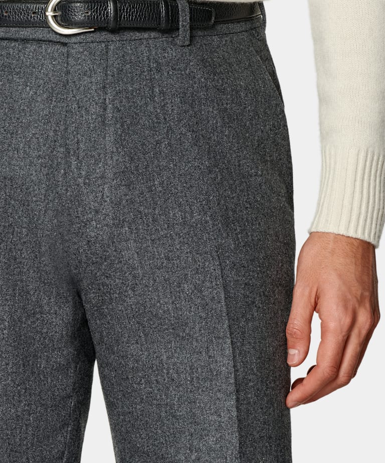 Mid Grey Straight Leg Trousers