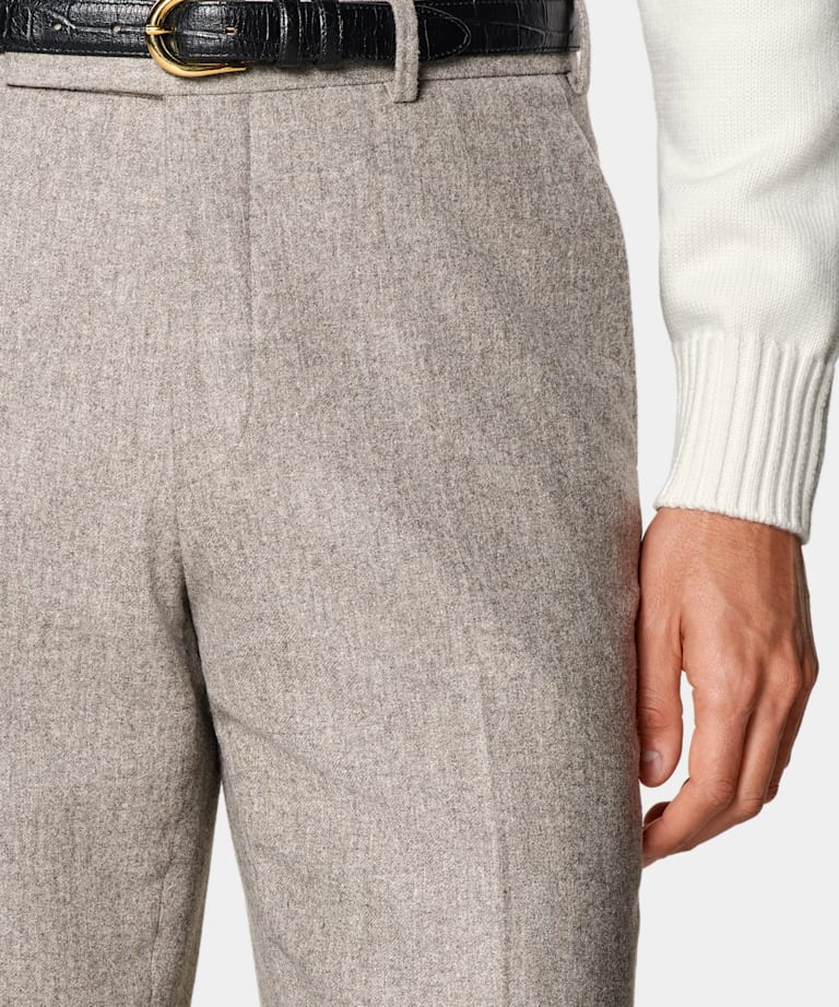 Pantaloni taupe straight leg