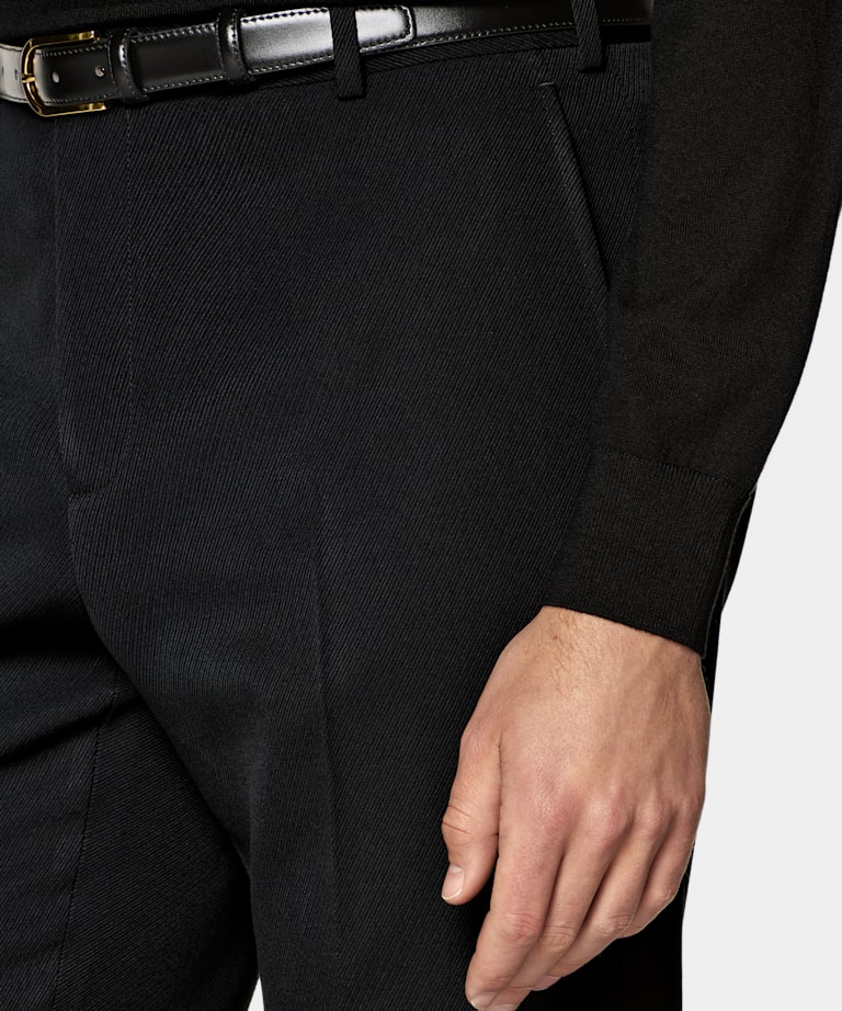 Black Straight Leg Suit Trousers
