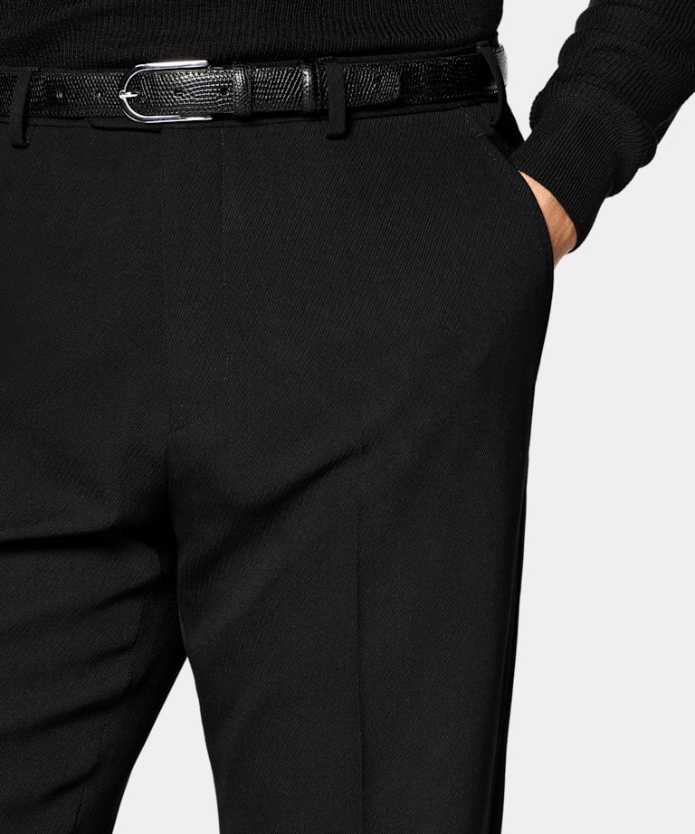 Pantalon de costume noir Wide Leg Flared