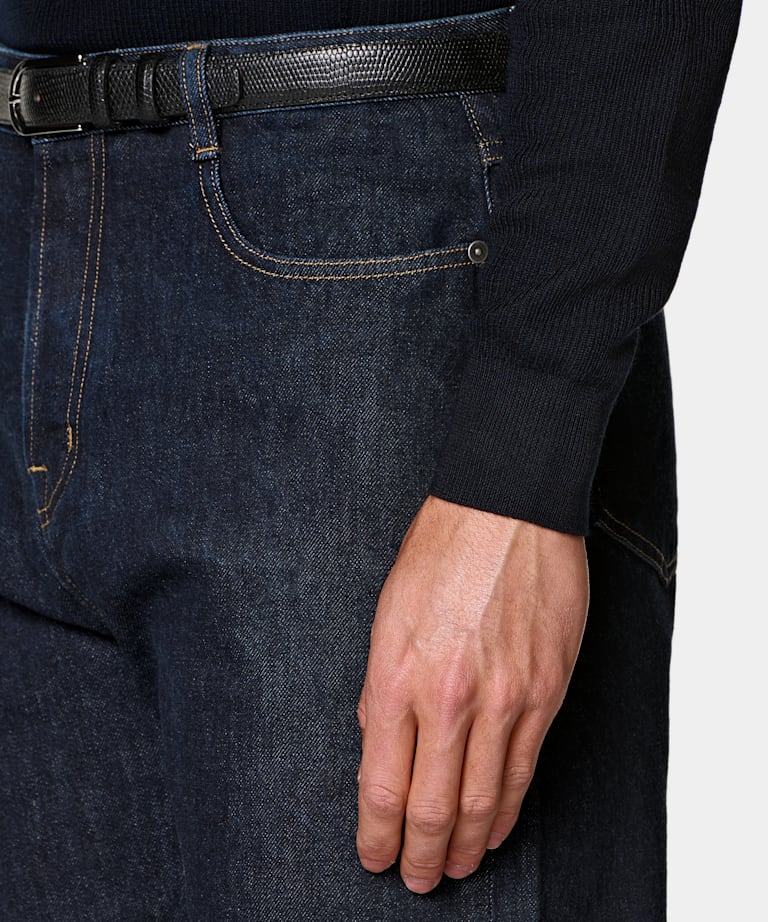 Navy Straight Leg Jeans