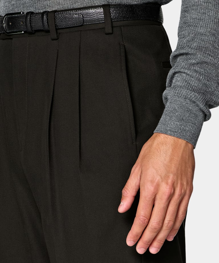 Dark Brown Wide Leg Trousers