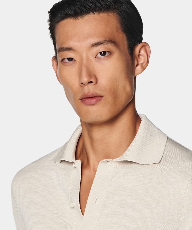 Cardigan col polo sable