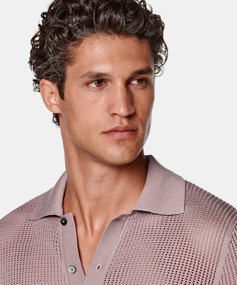 Polo de crochet morado