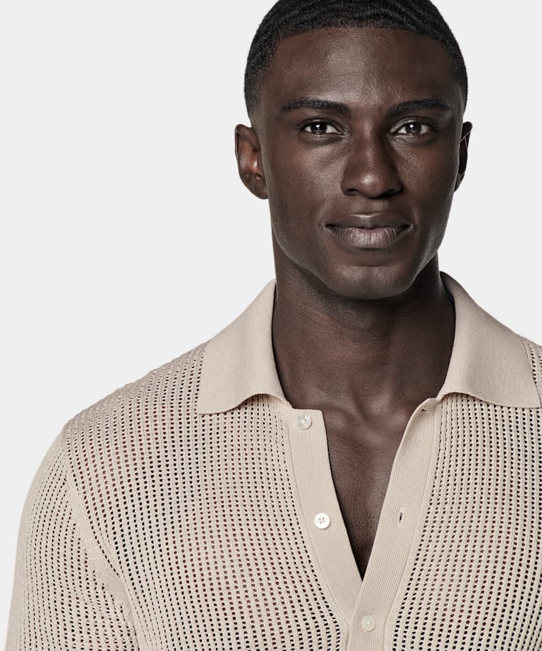 Sand Crochet Polo