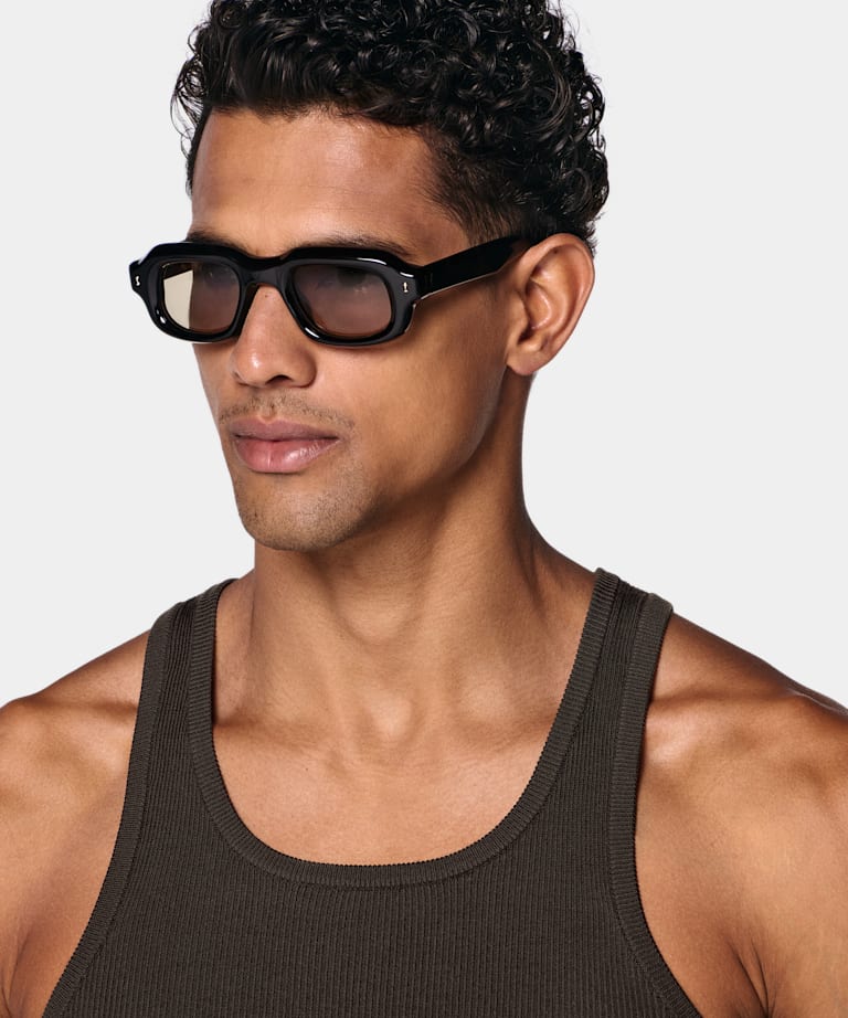 Brown Ribbed Tank Top