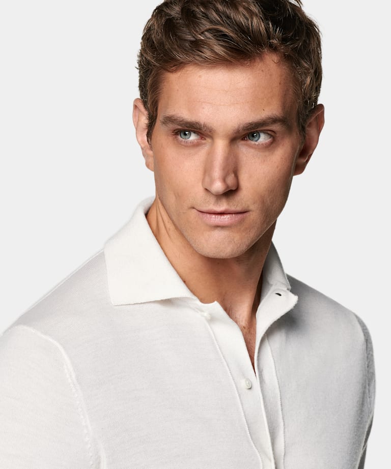 Men's Polos - Cashmere & Cotton Long Sleeve Polos | SUITSUPPLY US