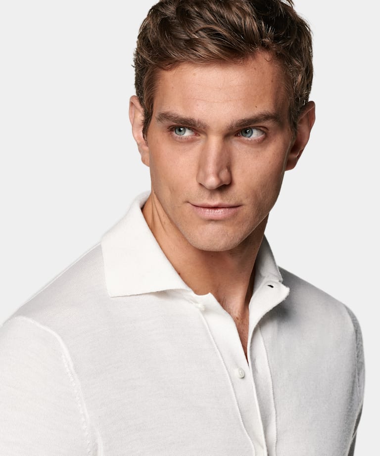 Men's Polos - Cashmere & Cotton Long Sleeve Polos | SUITSUPPLY US