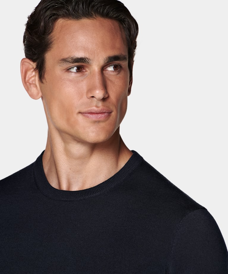 Navy Merino Crewneck