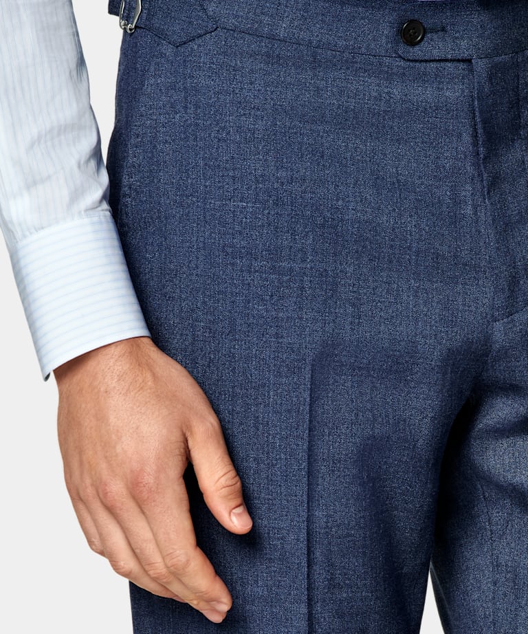 Mid Blue Tailored Fit Havana Suit