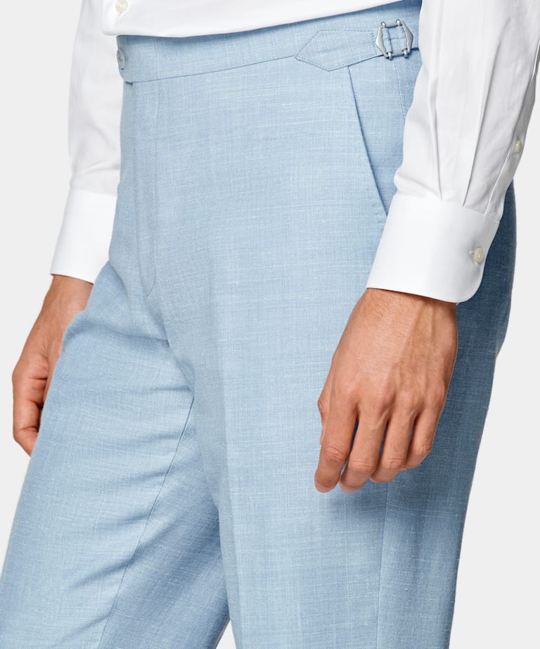 Light Blue Three-Piece Tailored Fit Havana Suit