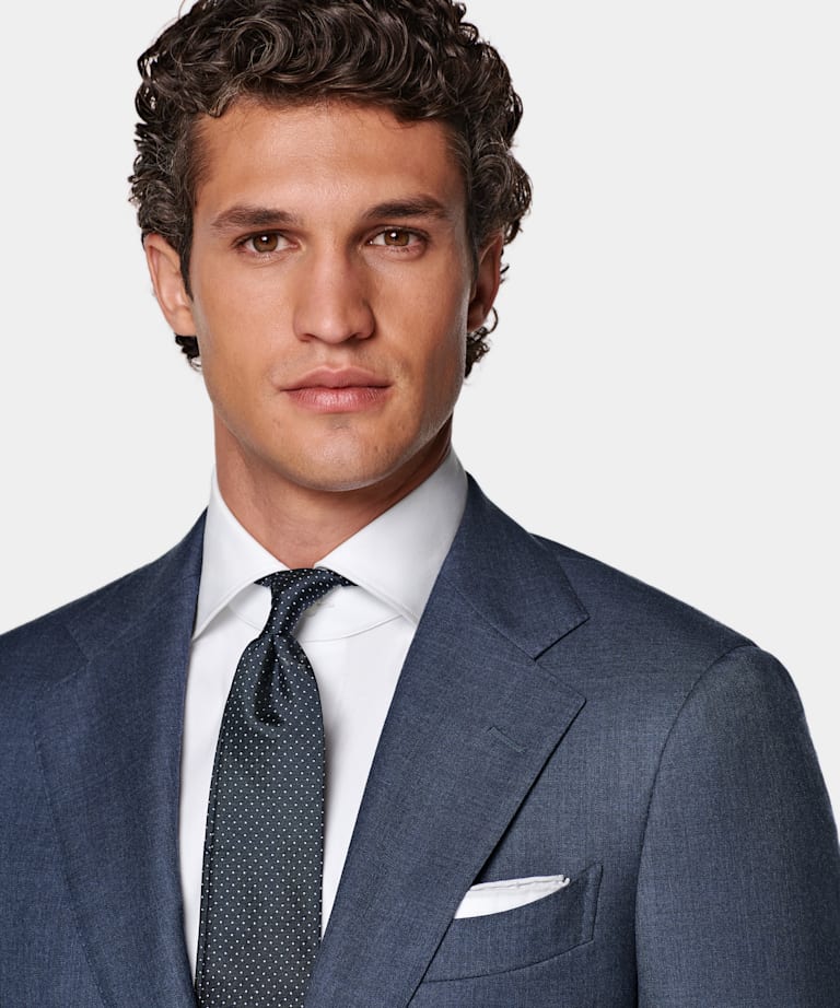 Mid Blue Tailored Fit Havana Suit