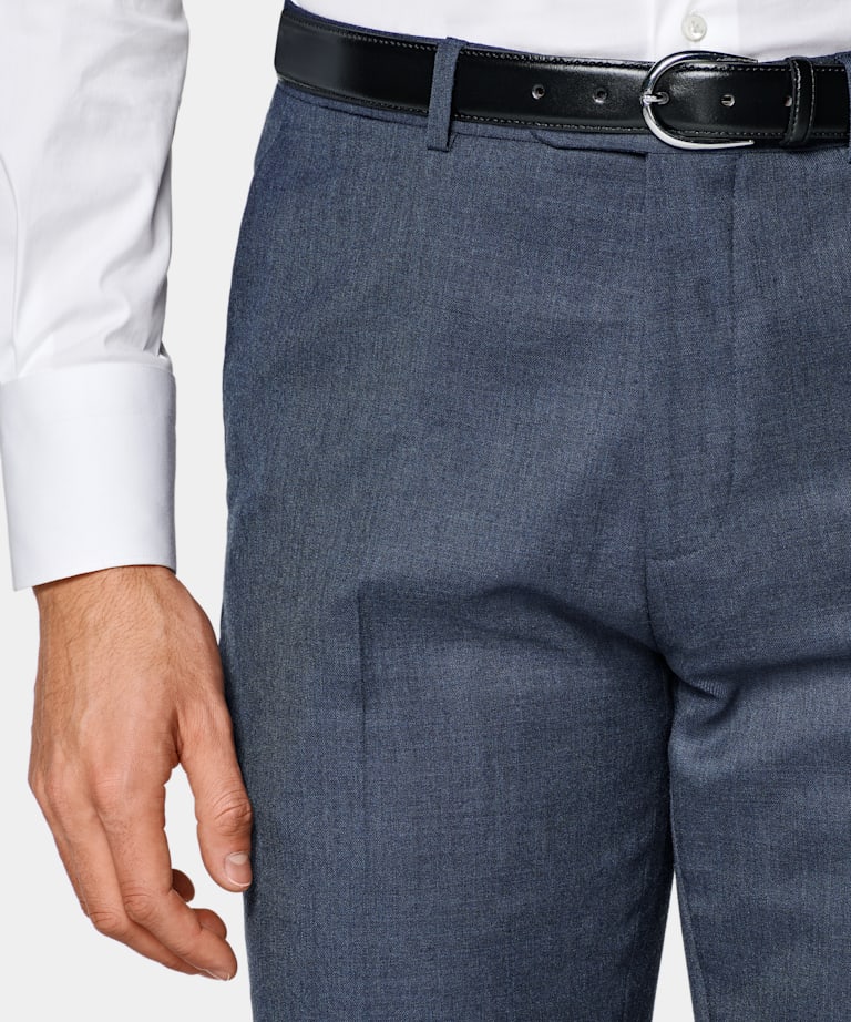 Costume Havana coupe Tailored bleu moyen