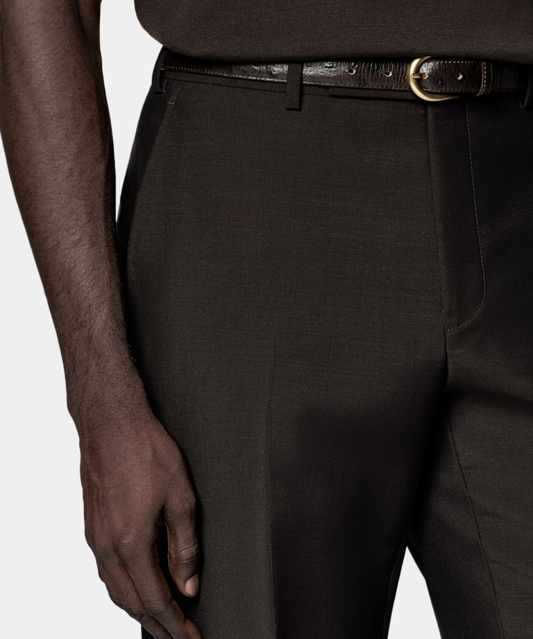 Dark Brown Tailored Fit Milano Suit